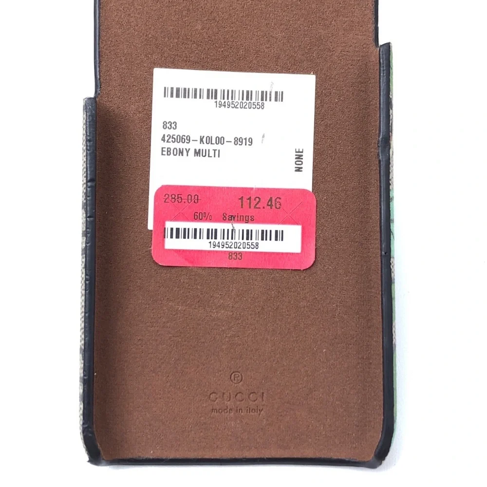 GUCCI Brown Monogram Logo Butterfly Flower IPhone6 Accessory Phone Case NEW